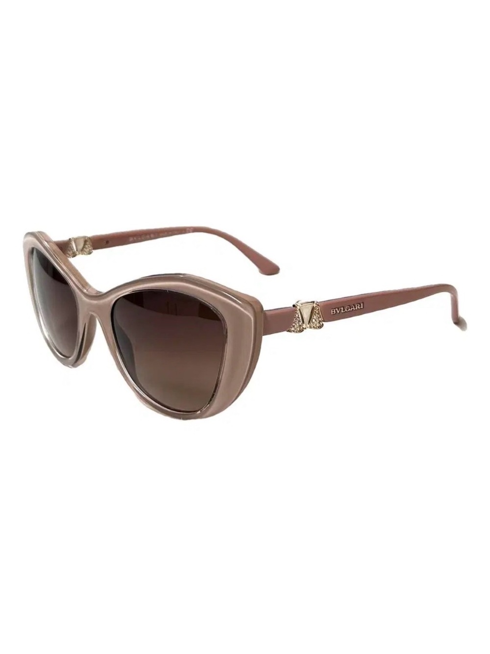 Bvlgari Diamanté Swarovski Gems Nude Coral Cats Eye Gradient Acetate Sunglasses